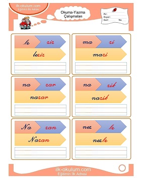 Çocuklar İçin z sesi Çalışma Sayfaları 
